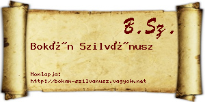 Bokán Szilvánusz névjegykártya